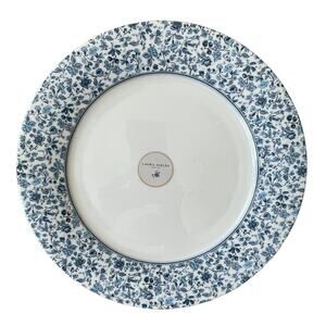 LAURA ASHLEY Porcelain Dinner Plates 10.5in Blue Spring Floral Set of 4 NEW